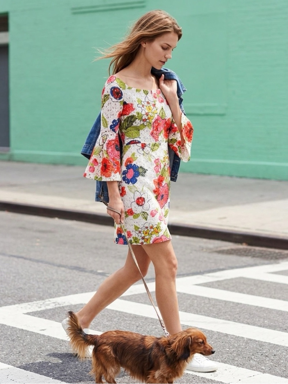 Trina Turk Cream Lace Floral Dress